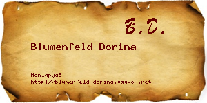 Blumenfeld Dorina névjegykártya